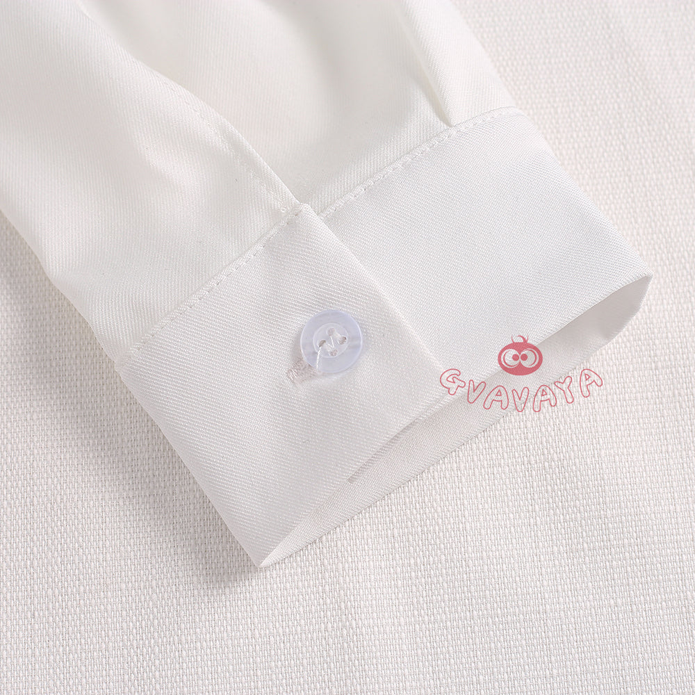 Gvavaya Anime Cosplay BB Cosplay Ciel White Floral Hat Striped Formal Dress Cosplay Costume