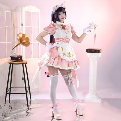 Gvavaya Game Cosplay Kiriko Pink Cat Maid Cosplay Costume