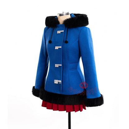 Gvavaya Anime Cosplay Rei Blue Winter Suit Cosplay Costume