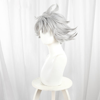 Gvavaya Anime Cosplay Gachi Rudo Cosplay Wig 38cm Silver-gray Wig