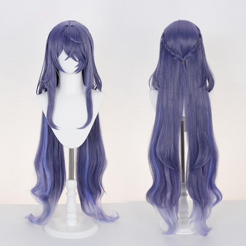 Gvavaya Game Cosplay Genshin Impact Lauma Cosplay Wig 100cm Blue Purple Wig