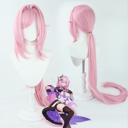Gvavaya Game Cosplay Honkai Impact 3rd : Elysia Herrscher of Human  Cosplay Wig 120cm Long Pink Purple Wig