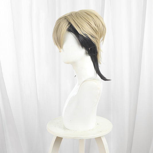 Gvavaya Anime Cosplay Gachi Zanka Cosplay Wig 30cm Linen Dark Wig