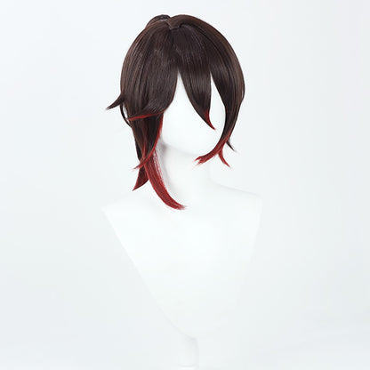 Gvavaya Game Cosplay Honkai Impact: Star Rail Tingyun Cosplay Wig 40cm Long Black Red Wig