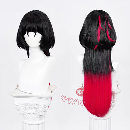 Gvavaya Anime Cosplay Zenless Zone Zero Jane Doe Cosplay Wig Black Pink 70cm Hair