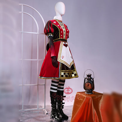 Gvavaya Game Cosplay Alice: Madness Returns Cosplay Red Alice Steamdress Outfits Halloween Cosplay Costume