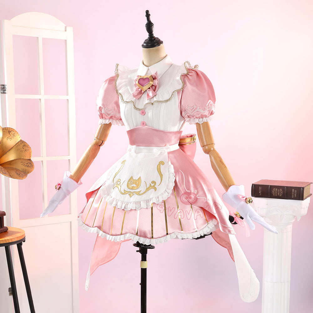 Gvavaya Game Cosplay Kiriko Pink Cat Maid Cosplay Costume