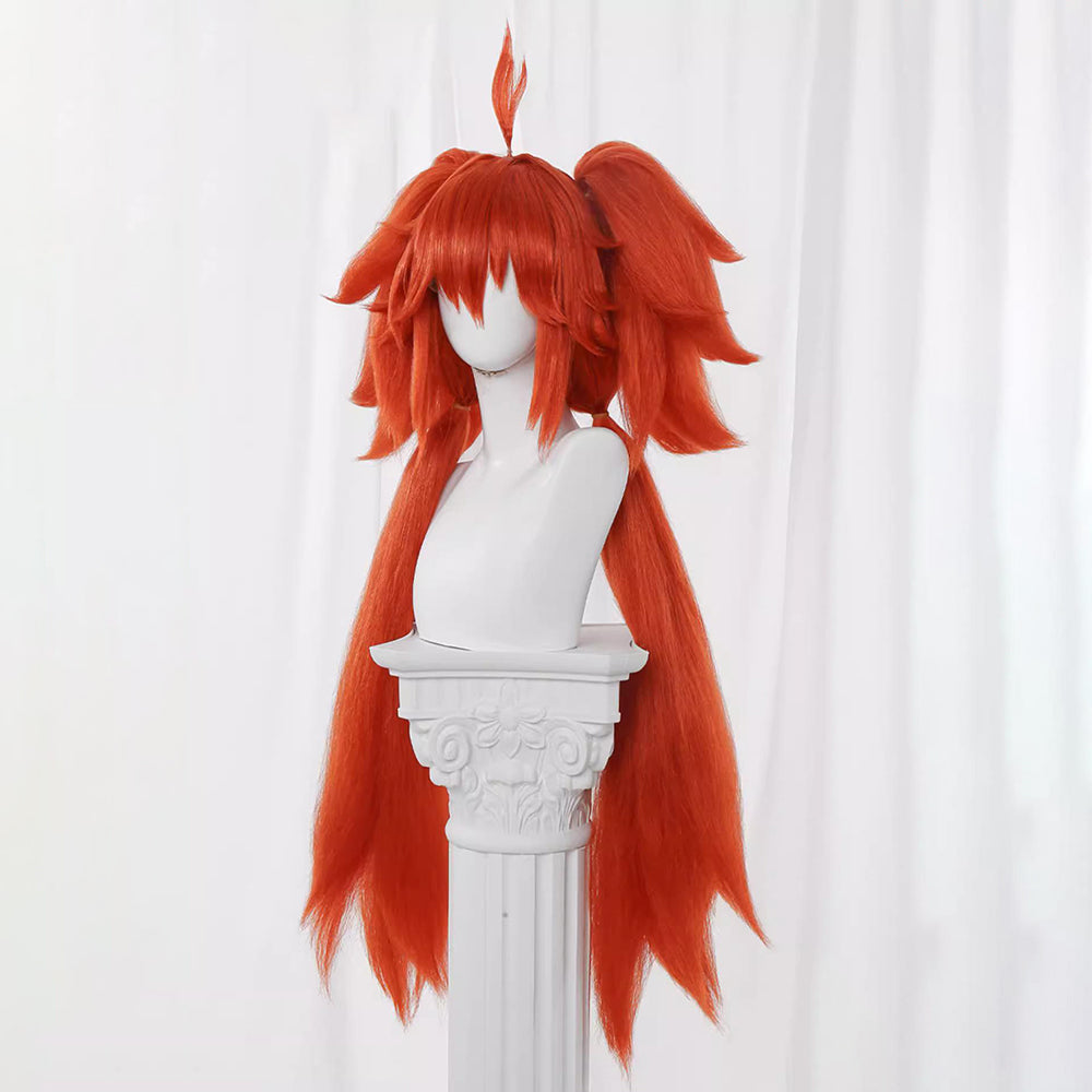 Gvavaya Anime Cosplay Zenless Zone Zero Koleda Belobog Cosplay Wig Orange 90cm Hair