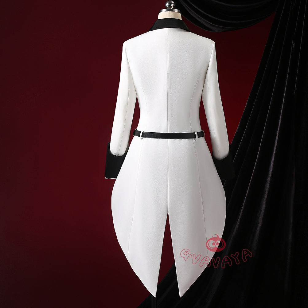Gvavaya Anime Cosplay BB Cosplay Ciel White Floral Hat Striped Formal Dress Cosplay Costume