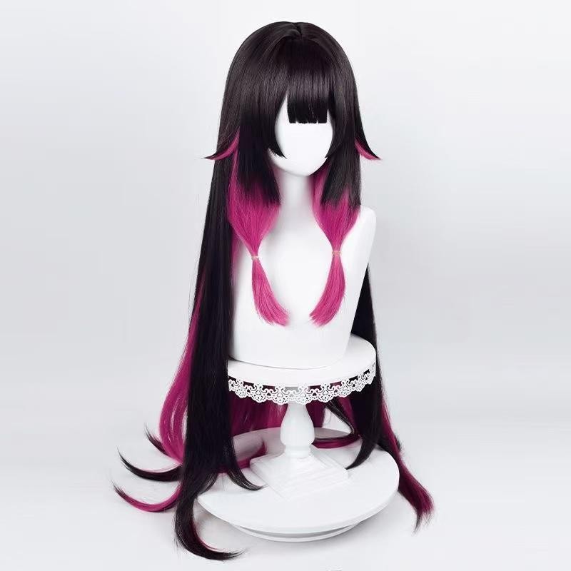 Gvavaya Game Cosplay Genshin Impact Columbina (Damselette) Cosplay Wig 100cm Black Pink Wig