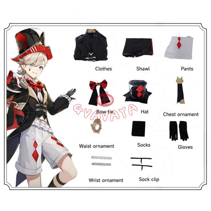 Gvavaya Game Cosplay Genshin Impact × KFC Cosplay Lyney & Lynette Cosplay Costume