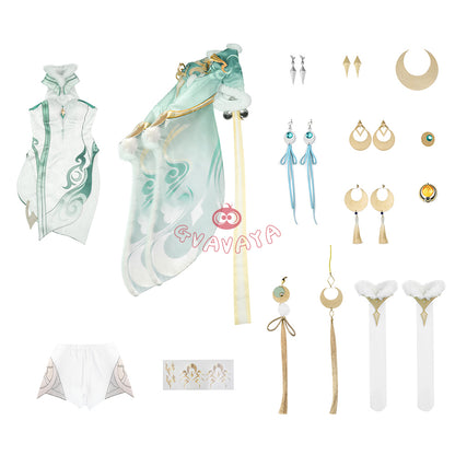 Gvavaya Game Cosplay Genshin Impact Cosplay Zibai Cosplay Costume