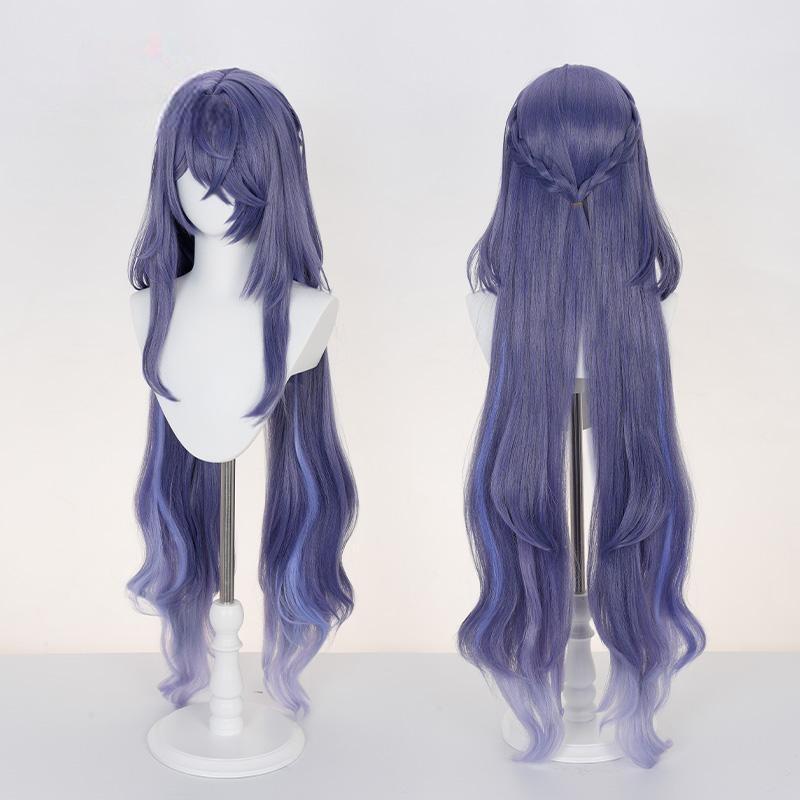 Gvavaya Game Cosplay Genshin Impact Lauma Cosplay Wig 100cm Blue Purple Wig