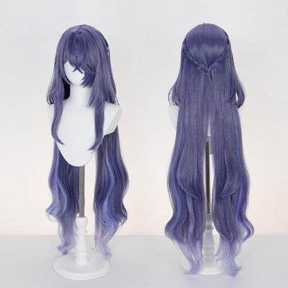 Gvavaya Game Cosplay Genshin Impact Lauma Cosplay Wig 100cm Blue Purple Wig