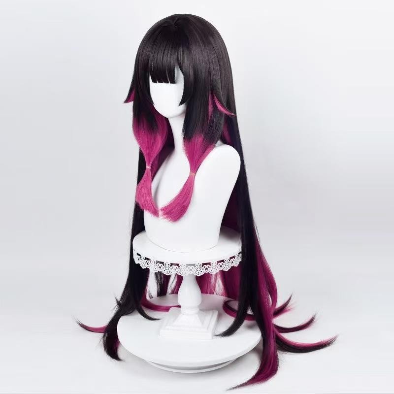 Gvavaya Game Cosplay Genshin Impact Columbina (Damselette) Cosplay Wig 100cm Black Pink Wig