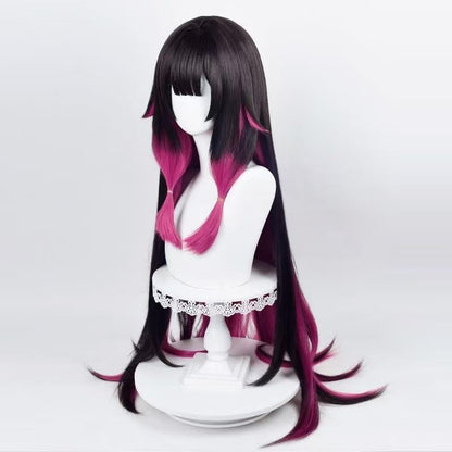 Gvavaya Game Cosplay Genshin Impact Columbina (Damselette) Cosplay Wig 100cm Black Pink Wig