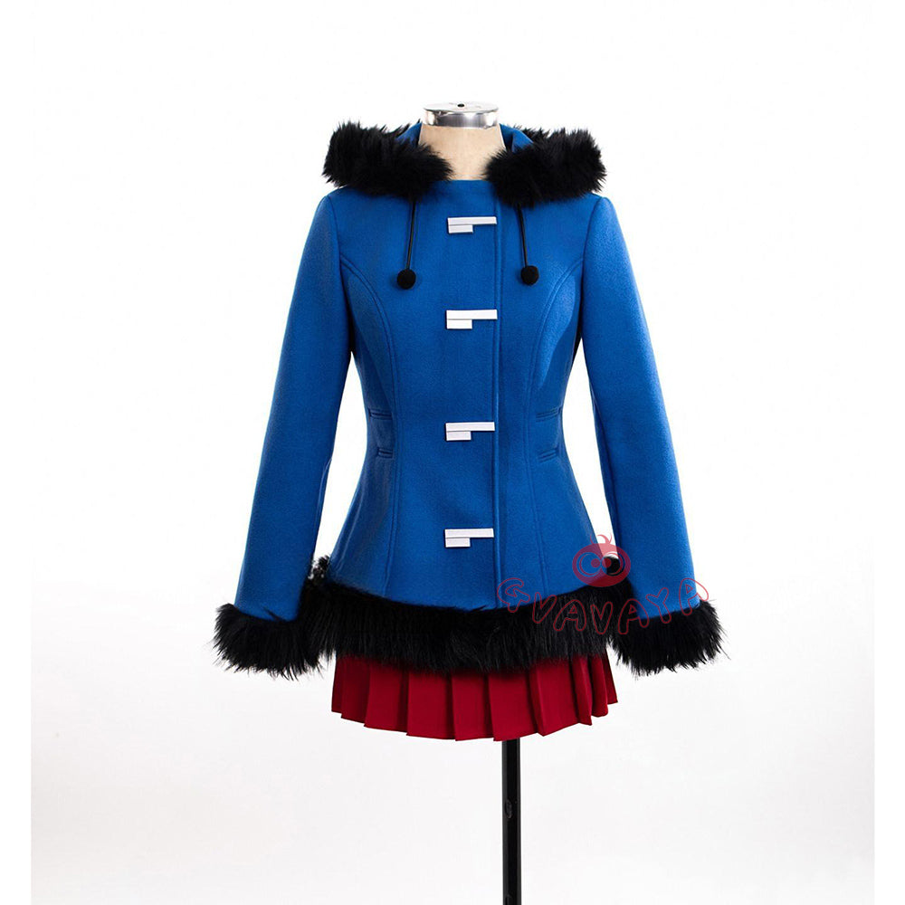 Gvavaya Anime Cosplay Rei Blue Winter Suit Cosplay Costume