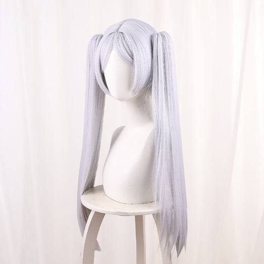 Gvavaya Anime Cosplay Frierren Cosplay Wig 65cm Silver White Wig