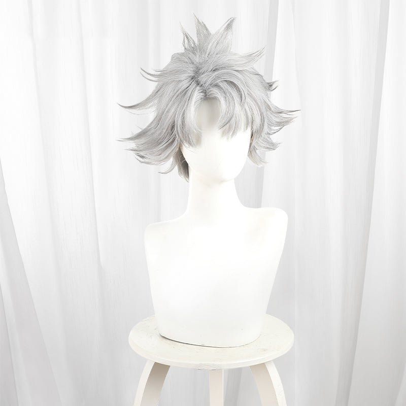Gvavaya Anime Cosplay Gachi Rudo Cosplay Wig 38cm Silver-gray Wig