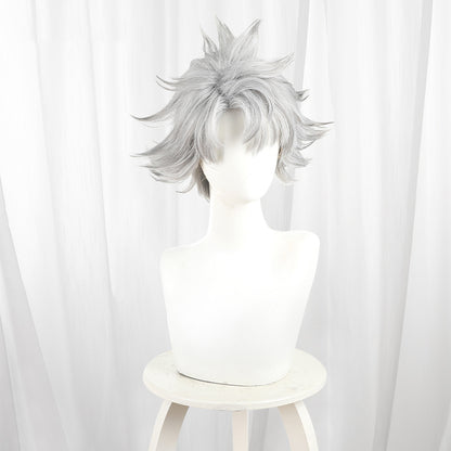 Gvavaya Anime Cosplay Gachi Rudo Cosplay Wig 38cm Silver-gray Wig
