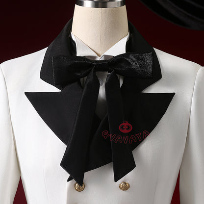 Gvavaya Anime Cosplay BB Cosplay Ciel White Floral Hat Striped Formal Dress Cosplay Costume