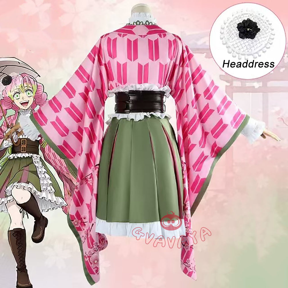 Gvavaya Anime Cosplay Demon Hunter Cosplay Kanroji Mitsuri 5th Anniversary Pink Dress Cosplay Costume