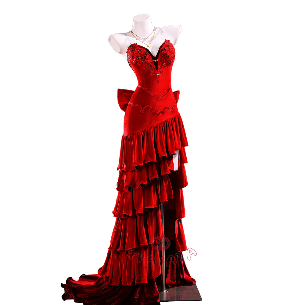 Gvavaya Game Cosplay Final Fantasy VII Cosplay Costume Aerith Gainsborough Red Dress Cosplay