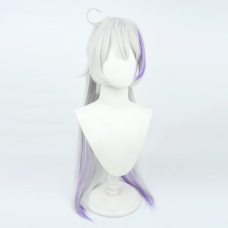 Gvavaya Game Cosplay Honkai Impact 3rd : Kiana Kaslana Cosplay Wig 100cm Long Silvery White And Blue Wig
