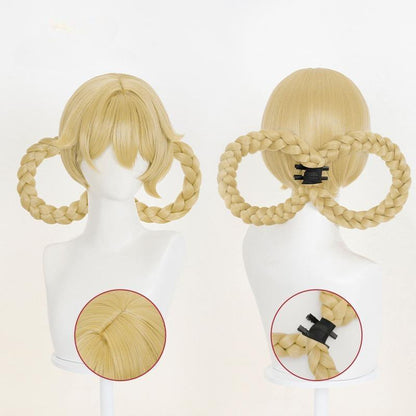 Gvavaya Game Cosplay Genshin Impact Jahoda Cosplay Wig 35cm Gold Wig