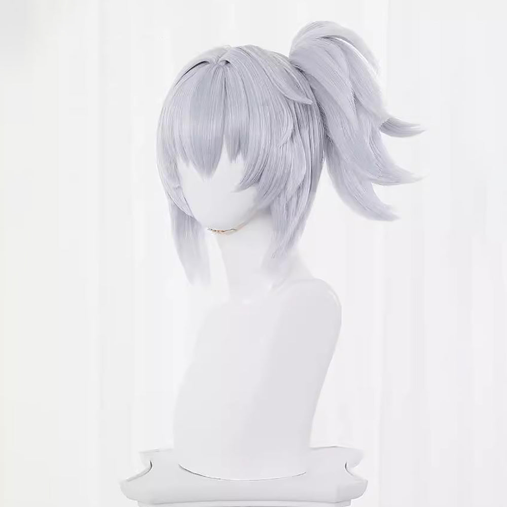 Gvavaya Anime Cosplay Zenless Zone Zero Soldier 11 Cosplay Wig Light Blue And Silver White 26cm Hair