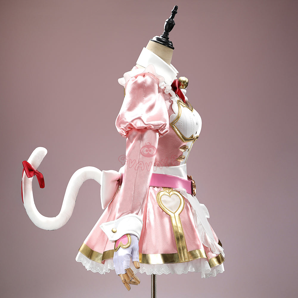 Gvavaya Game Cosplay Ashe Pink Cat Cafe Maid Cosplay Costume