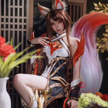 Gvavaya Game Cosplay League of Legends Risen Legend Ahri Cosplay Costume