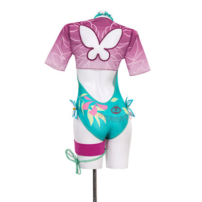 Gvavaya Game Cosplay MR Psylocke Breezy Butterfly Swimsuit Psylocke Cosplay