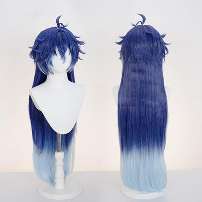 Gvavaya Game Cosplay Genshin Impact Kyryll Chudomirovich Flins Cosplay Wig 90cm Blue Wig