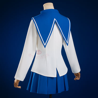 Gvavaya Anime Cosplay Soul Ater Cosplay Maka Albarn White Blue Cosplay Costume