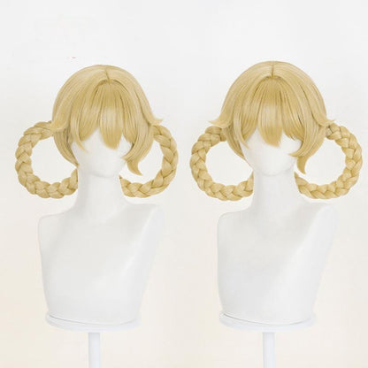 Gvavaya Game Cosplay Genshin Impact Jahoda Cosplay Wig 35cm Gold Wig