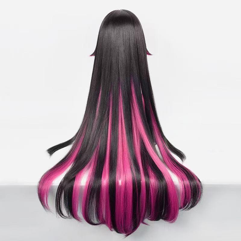Gvavaya Game Cosplay Genshin Impact Columbina (Damselette) Cosplay Wig 100cm Black Pink Wig