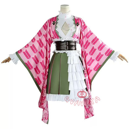 Gvavaya Anime Cosplay Demon Hunter Cosplay Kanroji Mitsuri 5th Anniversary Pink Dress Cosplay Costume