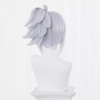 Gvavaya Anime Cosplay Zenless Zone Zero Soldier 11 Cosplay Wig Light Blue And Silver White 26cm Hair