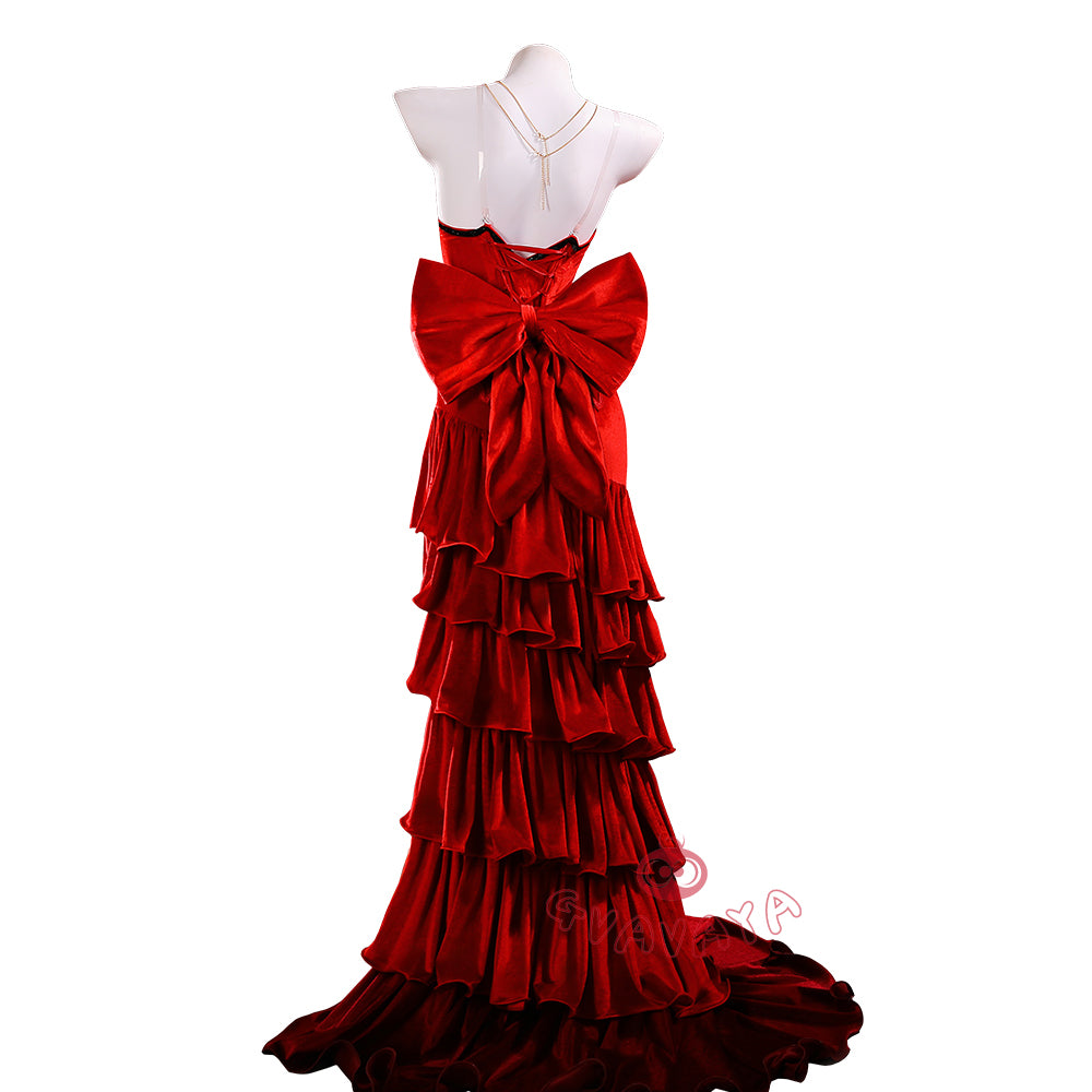 Gvavaya Game Cosplay Final Fantasy VII Cosplay Costume Aerith Gainsborough Red Dress Cosplay