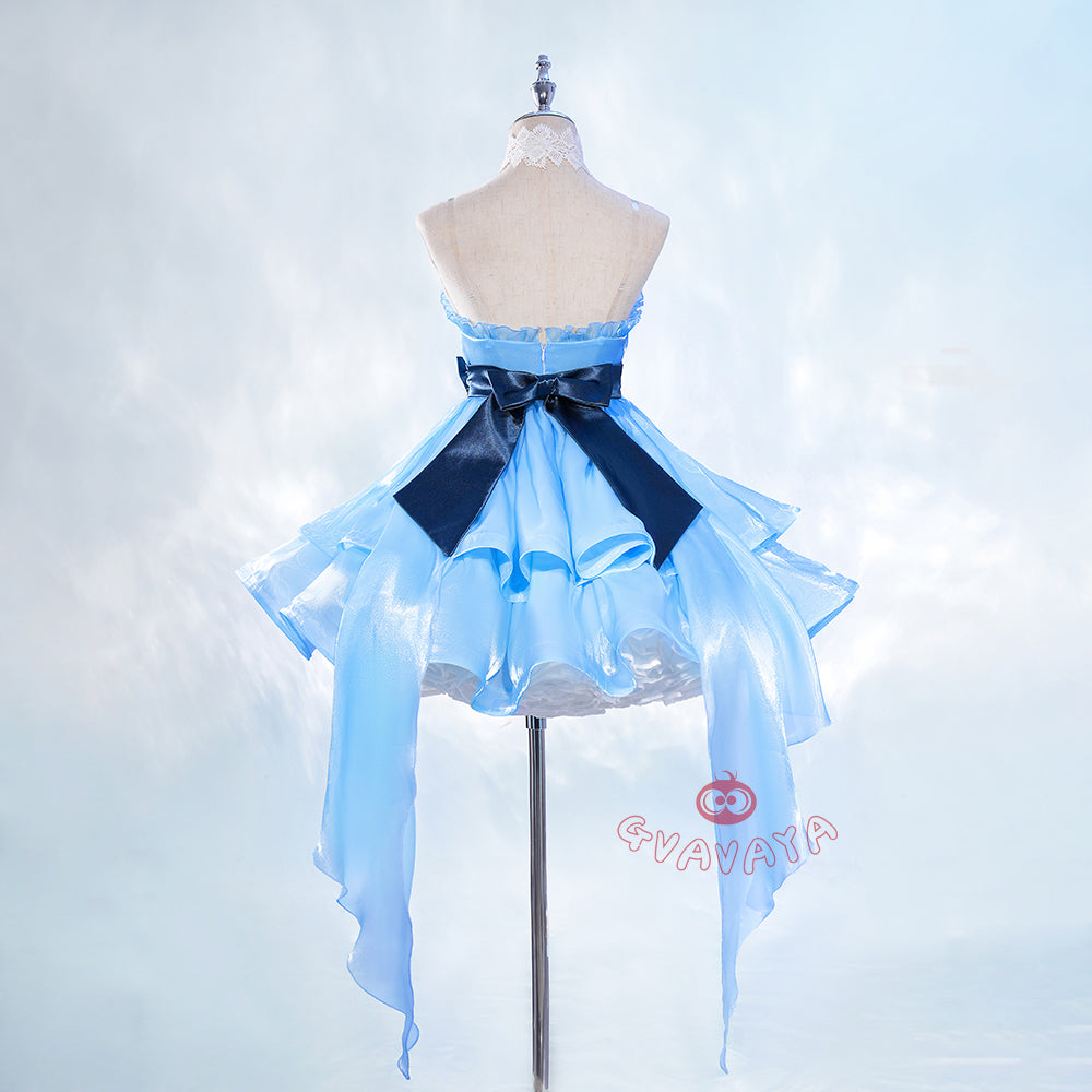 Gvavaya Anime Cosplay EVA Cosplay Asuka Langley Soryu Blue Dress Suit Cosplay Costume