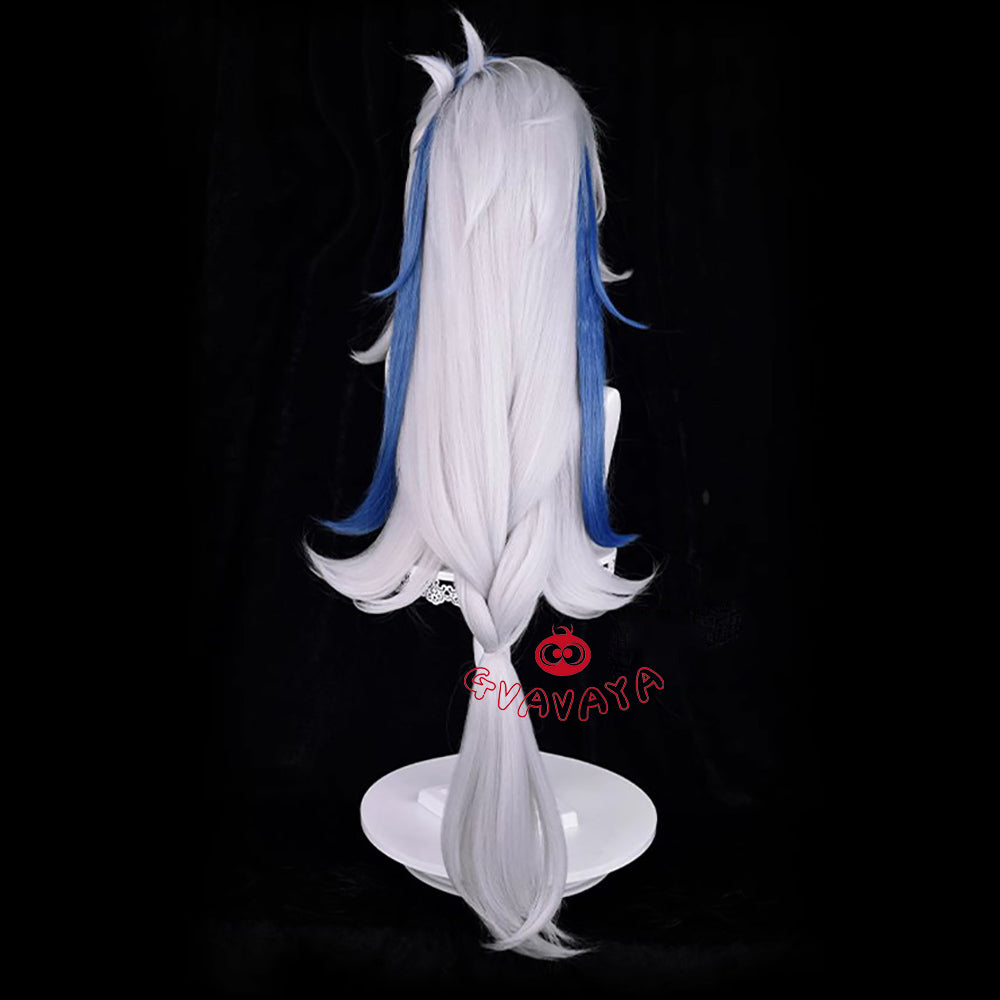 Gvavaya Game Cosplay Genshin Impact Neuvillette Cosplay Wig 100cm Blue White Wig