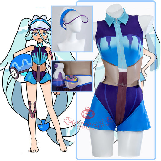 Gvavaya Cosplay Pokemon Feat. V+ Project VOLTAGE Water Type Swimsuit Cosplay Costume