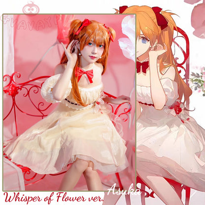 Gvavaya Anime Cosplay Evangelion Asuka Cosplay Costume EVA Asuka Langley Soryu Whisper of Flower Ver. Dress Costume