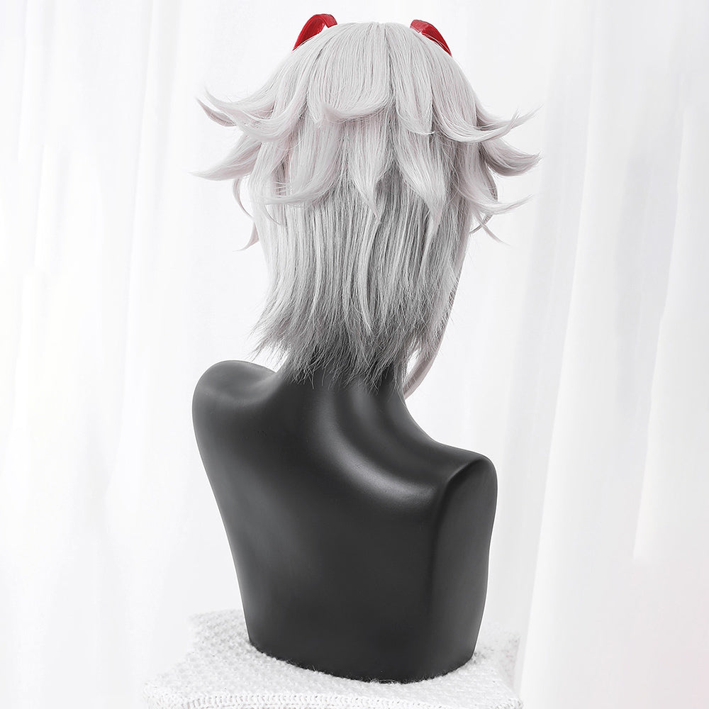 Gvavaya Game Cosplay Arknights W Cosplay Ambience Synesthesia & Rouge's Secret Rooms W Cosplay Wig 30cm Long Silver Gray Wig