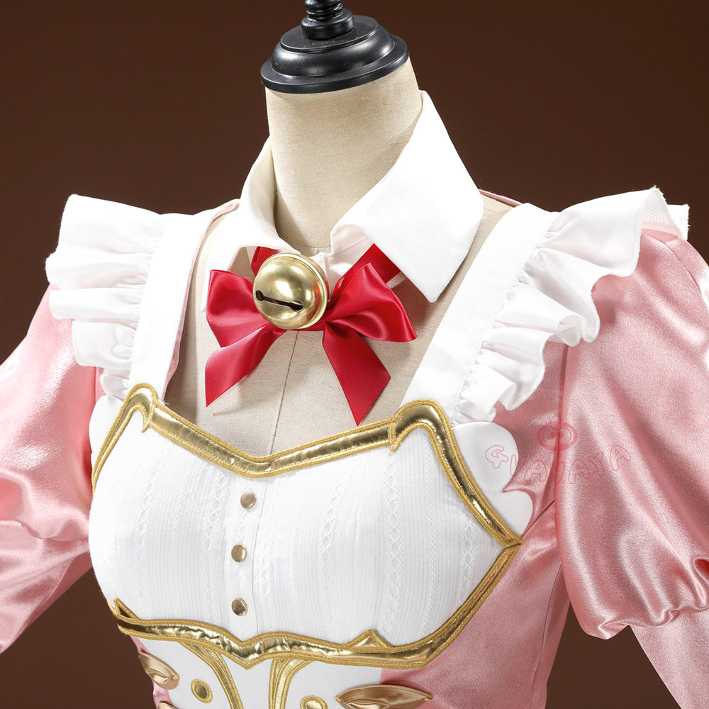 Gvavaya Game Cosplay Ashe Pink Cat Cafe Maid Cosplay Costume