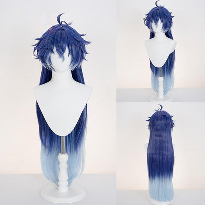 Gvavaya Game Cosplay Genshin Impact Kyryll Chudomirovich Flins Cosplay Wig 90cm Blue Wig