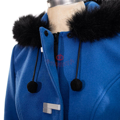 Gvavaya Anime Cosplay Rei Blue Winter Suit Cosplay Costume