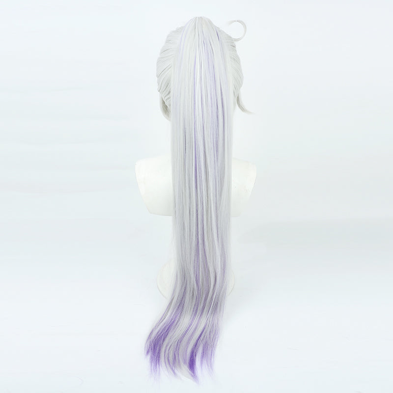 Gvavaya Game Cosplay Honkai Impact 3rd : Kiana Kaslana Cosplay Wig 100cm Long Silvery White And Blue Wig