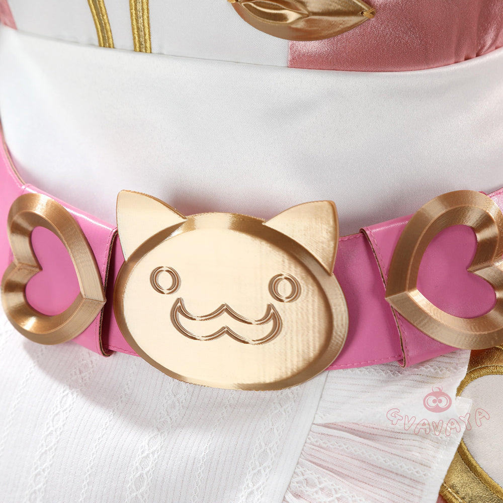 Gvavaya Game Cosplay Ashe Pink Cat Cafe Maid Cosplay Costume